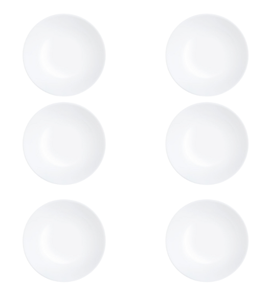 LUMINARC DIWALI WHITE Talerz deserowy 19 cm - 6 SZT. | szkło hartowane | D7358