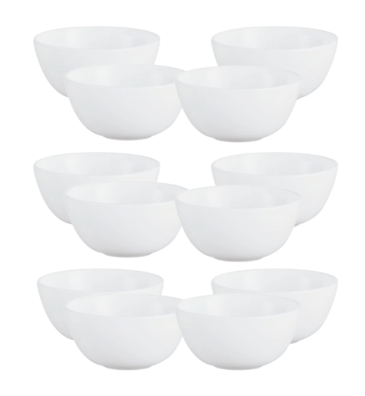 LUMINARC DIWALI WHITE Salaterka 9 cm - 12 SZT. | szkło hartowane | D7409