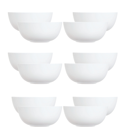 LUMINARC DIWALI WHITE Salaterka 21 cm - 12 SZT. | szkło hartowane | D7410