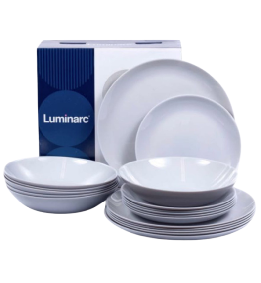 LUMINARC DIWALI GRANIT Komplet obiadowy 38 el dla 12 os / szkło hartowane | P2920