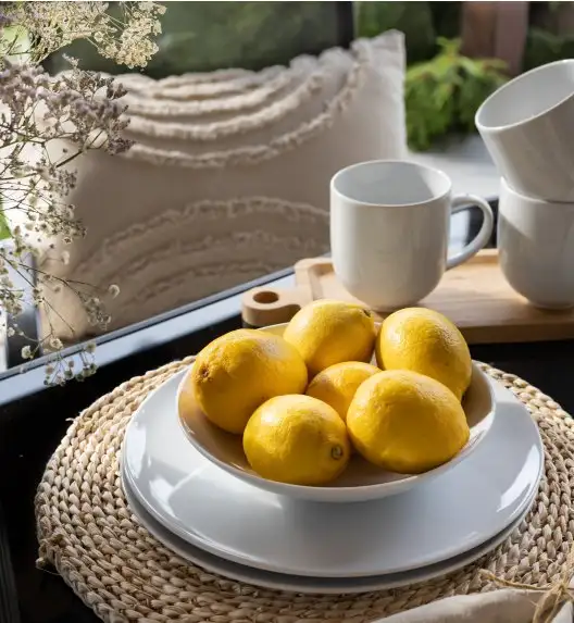 LUBIANA VANILLA Serwis obiadowy 40 el dla 12 osób | biała porcelana