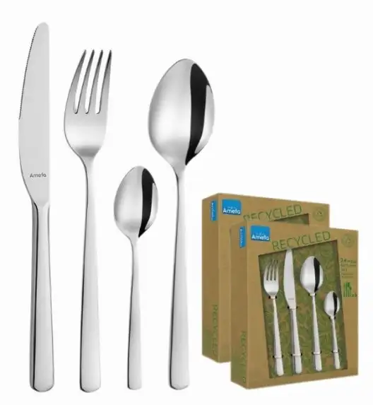 AMEFA PHOENIX Komplet sztućców z recyklingu 48 el dla 12 os w pudełku / połysk / stal nierdzewna 18/0