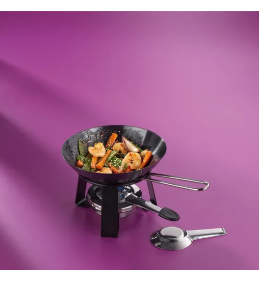 KELA | Joy | mini-wok z podgrzewaczem, stal, 18 cm