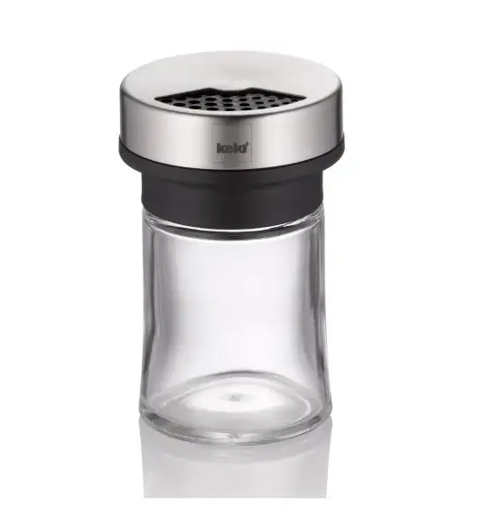 KELA | Miko | dozownik do przypraw, szkło/stal nierdzewna, 0,07 l, śred. 6 x 9,5 cm