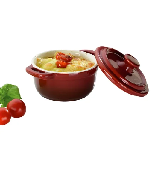 KELA | Malin | naczynie żaroodporne z pokrywką, śred. 10x8 cm, czerwone