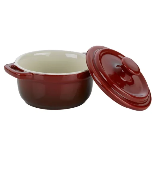 KELA | Malin | naczynie żaroodporne z pokrywką, śred. 10x8 cm, czerwone