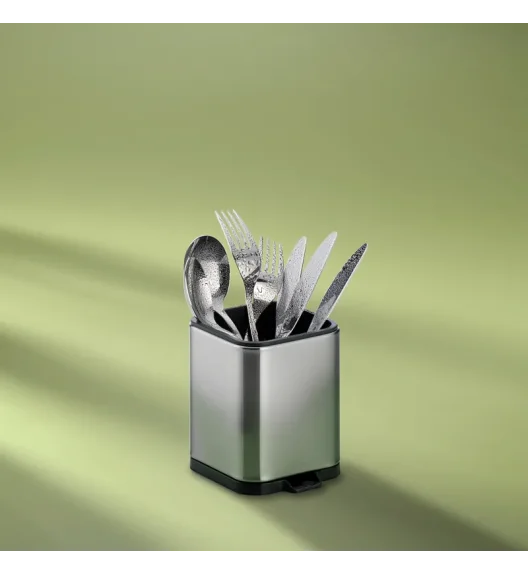 KELA | Plata | ociekacz na sztućce, stal nierdzewna/tworzywo sztuczne, 11,5 x 10 x 12,5 cm