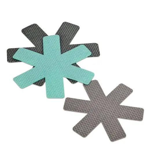 KELA | Amparo | przekładki do przechowywania patelni, 3 szt., śred. 39 cm, szare+miętowa