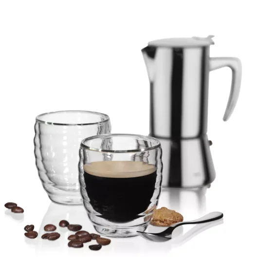 KELA | Cesena | 2 szklanki do espresso o podwójnych ściankach, śred. 6 x 6,5 cm, 0,08 l