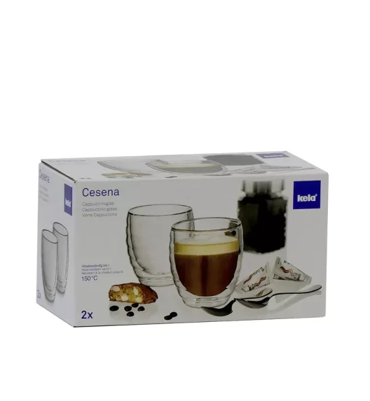 KELA | Cesena | 2 szklanki do cappuccino o podwójnych ściankach, śred. 8 x 8,5 cm, 0,2 l