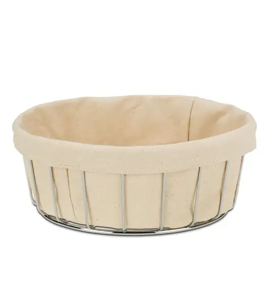 KELA | Miri | kosz na pieczywo, metal/bawełna, śred. 26,5 x 10 cm