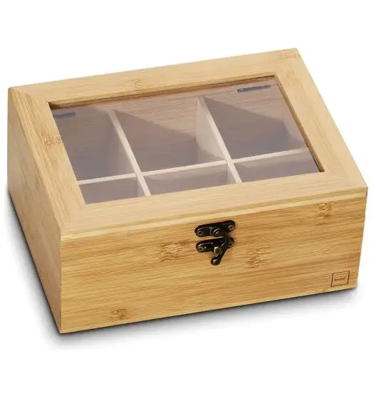 KELA | Tea | pojemnik na torebki herbaty, bambus/akryl, 21 x 16 x 9 cm