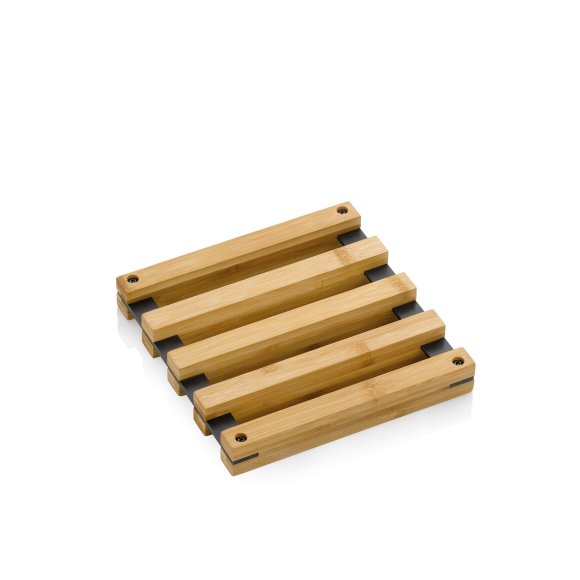 KELA | Kiril | podkładka pod gorące naczynia, bambus/metal, 20 x 20 x 3 cm