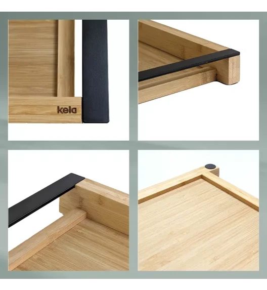 KELA | Kiril | taca do serwowania, bambus/metal, 43 x 27 x 4 cm