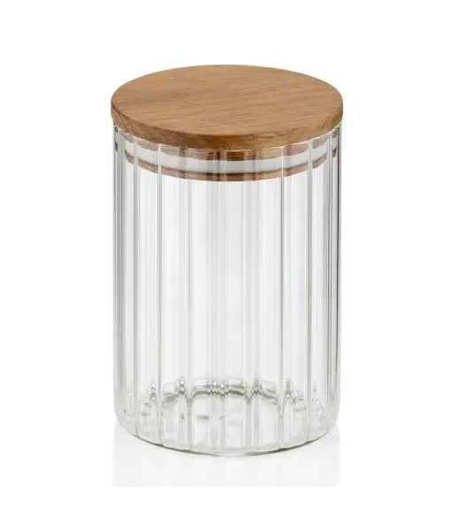 KELA | Dorothea | pojemnik kuchenny, szkło borokrzemowe/drewno akacji, 0,6 l, śred. 9 x 13 cm