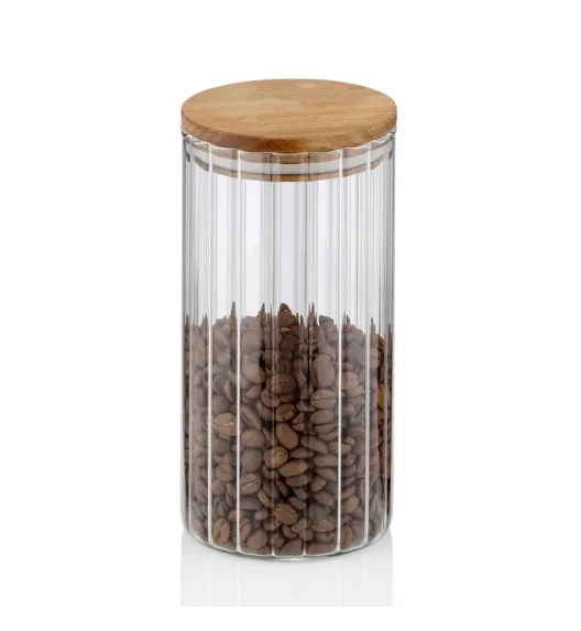 KELA | Dorothea | pojemnik kuchenny, szkło borokrzemowe/drewno akacji, 0,6 l, śred. 9 x 13 cm