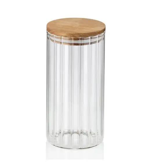 KELA | Dorothea | pojemnik kuchenny, szkło borokrzemowe/drewno akacji, 0,9 l, śred. 9 x 18 cm