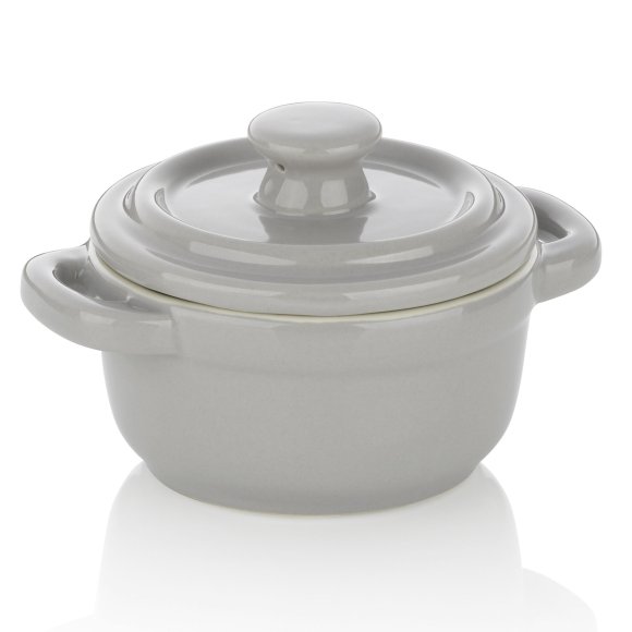 KELA | Malin | naczynie żaroodporne z pokrywką, śred. 10x8 cm, szare