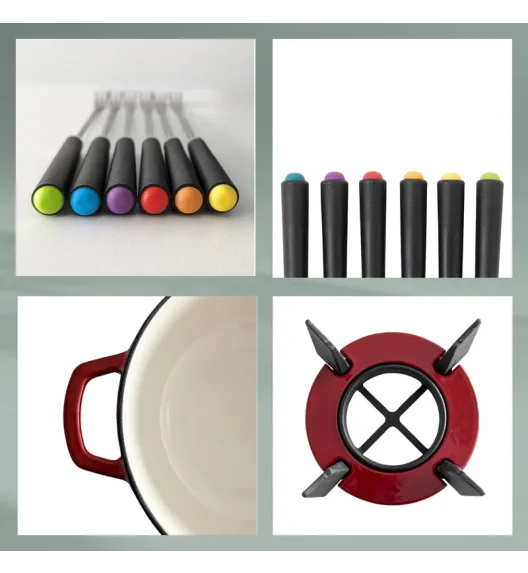 KELA | Calido | zestaw do fondue serowego, dla 6 os., żeliwo, 1,8 l, śred. 20 x 17,5 cm