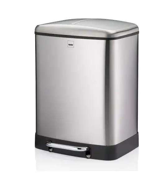 KELA | Davino | kosz do segregacji śmieci, 2 x 12 l, 37 x 34 x 50 cm, metaliczny satynowy