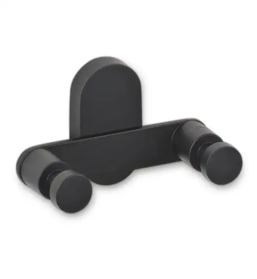 KELA | Alessio | podwójny haczyk / wieszak łazienkowy, stal nierdzewna 18/10, 10 x 5 x 6 cm, czarny