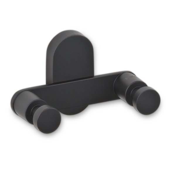 KELA | Alessio | podwójny haczyk / wieszak łazienkowy, stal nierdzewna 18/10, 10 x 5 x 6 cm, czarny