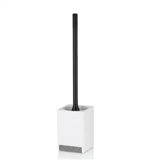 KELA | Cube | zestaw toaletowy, żywica polimerowa, 9,5 x 9,5 x 45,5 cm, biała