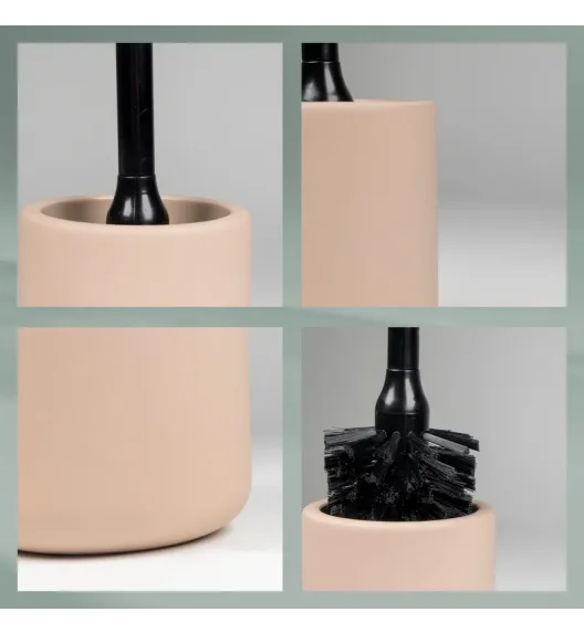 KELA | Sana | zestaw do WC, ceramika gumowana/tworzywo sztuczne, śred. 10 x 45 cm, beżowy