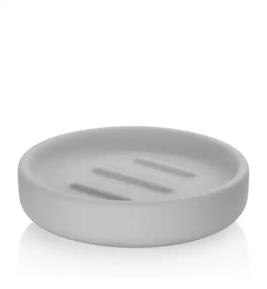 KELA | Sana | mydelniczka, ceramika gumowana, śred. 11,5 x 3 cm, jasnoszara