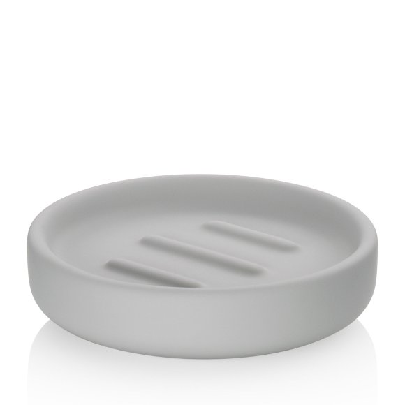 KELA | Sana | mydelniczka, ceramika gumowana, śred. 11,5 x 3 cm, jasnoszara