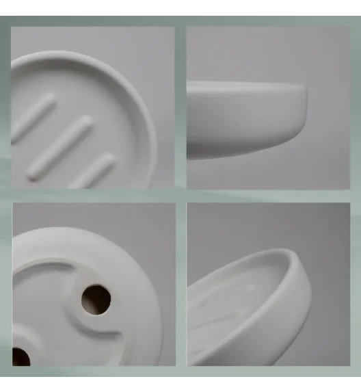 KELA | Sana | mydelniczka, ceramika gumowana, śred. 11,5 x 3 cm, jasnoszara