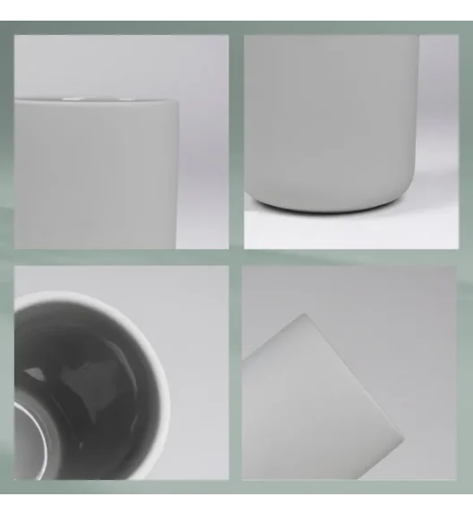 KELA | Sana | kubek na szczoteczki do zębów, ceramika gumowana, śred. 8 x 11 cm, jasnoszary