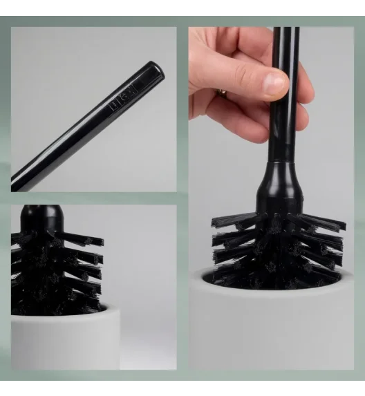 KELA | Sana | zestaw do WC, ceramika gumowana/tworzywo sztuczne, śred. 10 x 45 cm, jasnoszary