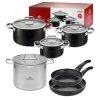 GERLACH PRIME Komplet Garnki z pokrywkami 6 el + Garnek 7 l Gerlach Ambiente + Patelnie Initial 24, 28 cm
