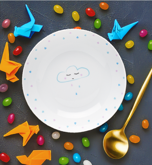 LUBIANA KIDS CHMURKA 9345 | Komplet obiadowy dla dzieci 3 el / porcelana