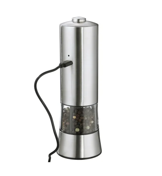ZASSENHAUS | Gera | elektryczny młynek do pieprzu, ładowany przez USB, stal nierdzewna, śred. 6 x 18 cm