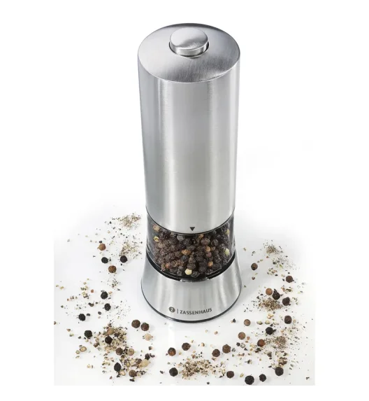 ZASSENHAUS | Gera | elektryczny młynek do pieprzu, ładowany przez USB, stal nierdzewna, śred. 6 x 18 cm