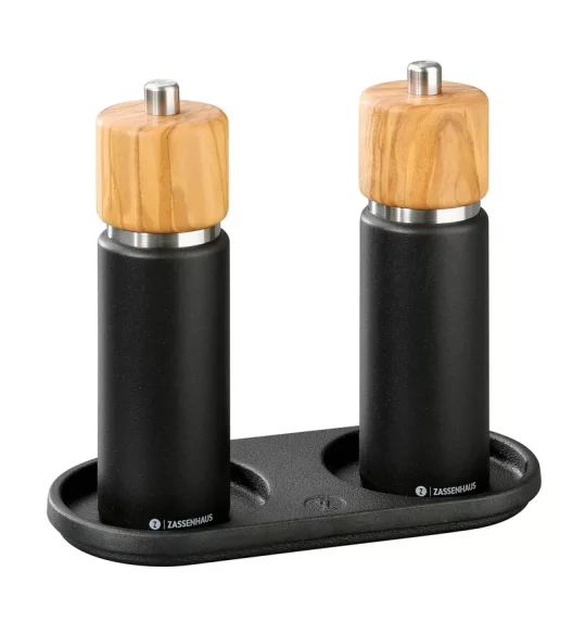 ZASSENHAUS | podstawka pod młynki, żeliwo, 20 x 9 cm, na 2 młynki o średnicy do 7,5 cm