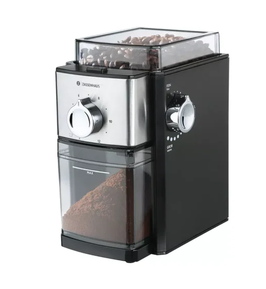 ZASSENHAUS | Kingston | elektryczny młynek do kawy, 19 x 13,5 x 21 cm, czarny/metaliczny