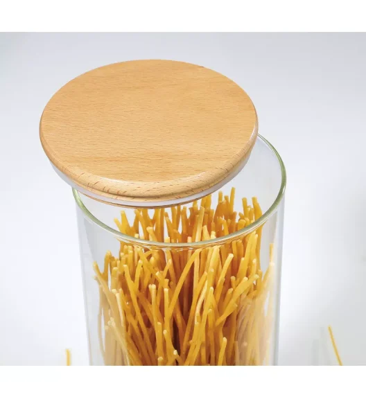 ZASSENHAUS | pojemnik kuchenny, szkło borokrzemowe/drewno bukowe, 2,0 l, śred. 10,5 x 30 cm