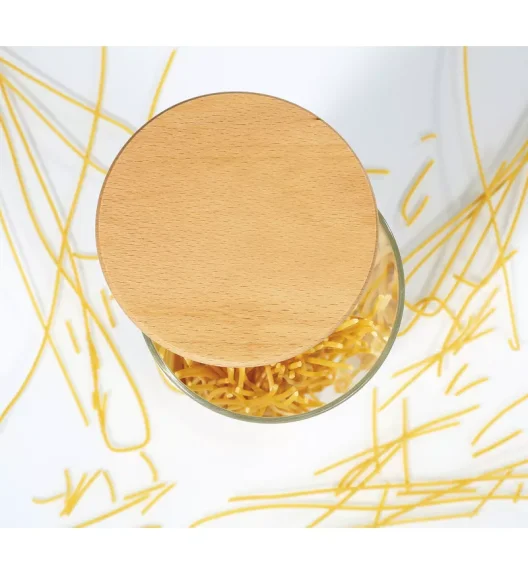 ZASSENHAUS | pojemnik kuchenny, szkło borokrzemowe/drewno bukowe, 2,0 l, śred. 10,5 x 30 cm