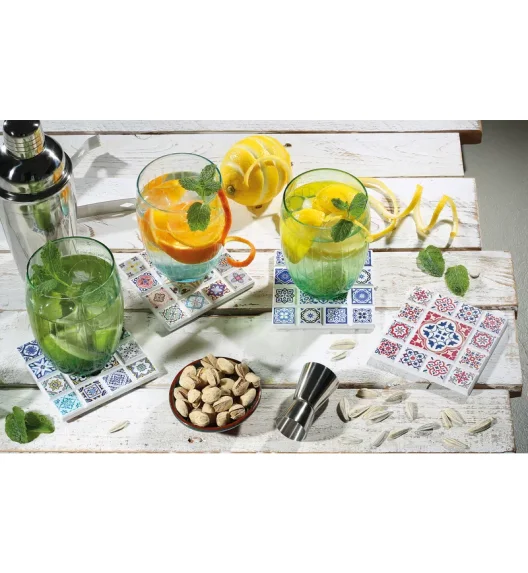 ZASSENHAUS | Marrakesch | podkładka pod szklankę, ceramika/korek, 11 x 11 cm, gwiazda