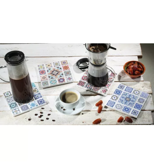 ZASSENHAUS | Agadir | podkładka, ceramika/korek, 16 x 16 cm, romb