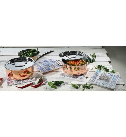 ZASSENHAUS | Casablanca | podkładka pod gorące naczynia, ceramika/korek, 20 x 20 cm, krzyż