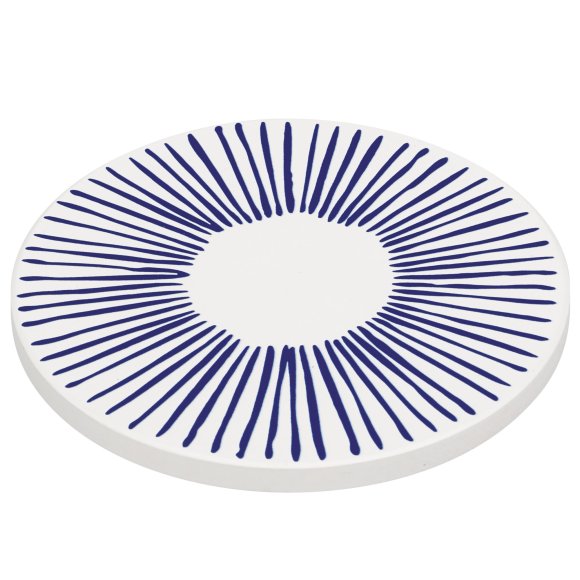 ZASSENHAUS | Nordic | podkładka pod szklankę, ceramika/korek, śred. 11 cm, kreski