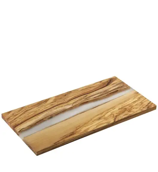ZASSENHAUS | deska do serwowania, drewno oliwne/żywica epoksydowa, 45 x 22 cm, przezroczysta