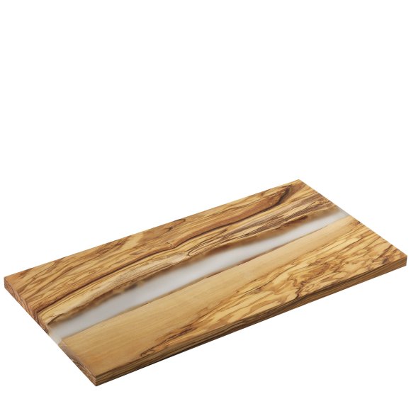ZASSENHAUS | deska do serwowania, drewno oliwne/żywica epoksydowa, 45 x 22 cm, przezroczysta