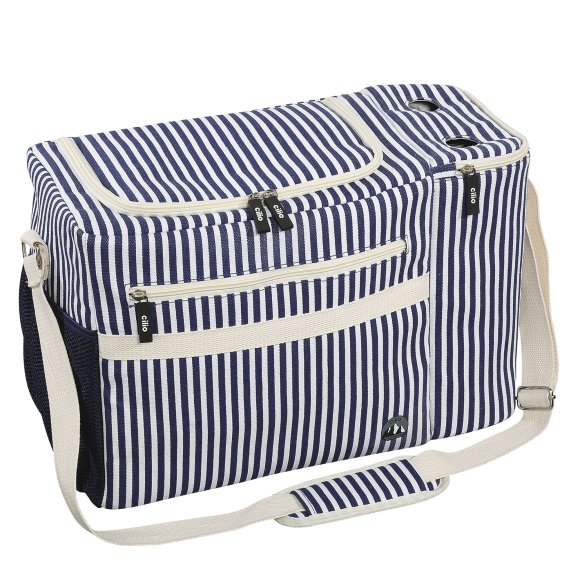 CILIO | Maritimo | torba termiczna piknikowa, 45 x 20 x 30 cm, 23 l, biało-niebieska