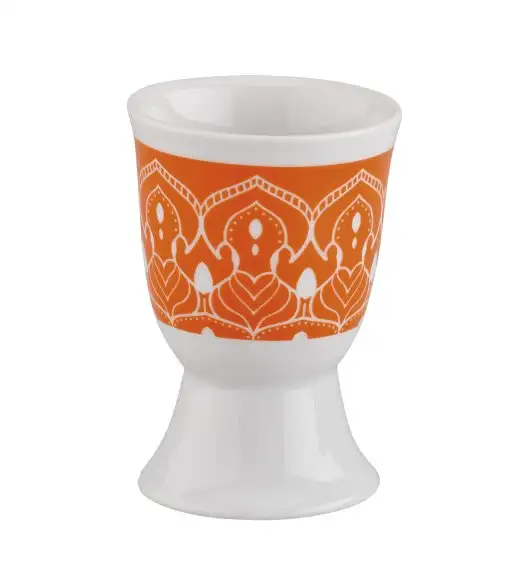 CILIO | Amici | kieliszek na jajko, porcelana, śred. 5 x 7 cm, pomarańczowa mandala