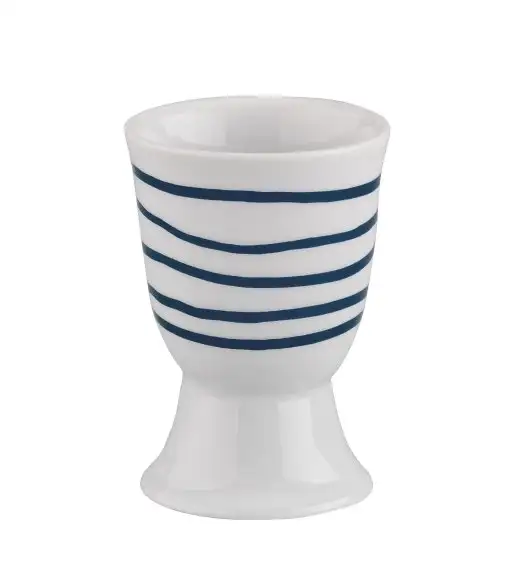 CILIO | Amici | kieliszek na jajko, porcelana, śred. 5 x 7 cm, granatowe pręgi